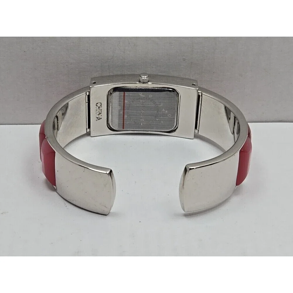 Avon Pink Bangle Bracelet Quartz Watch Rectangle Dial Japan Movement New Battery